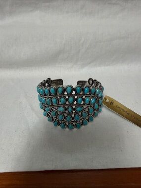 Turquoise Teardrop Multi-Row Cuff Bracelet - Women Jewelry